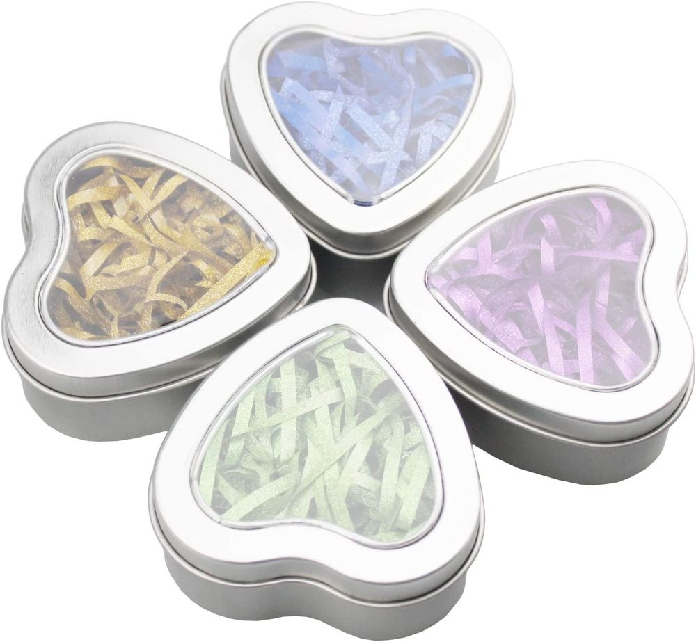 Wholesale heart shape candy tin can with clear window sweet sugar tin container gift box