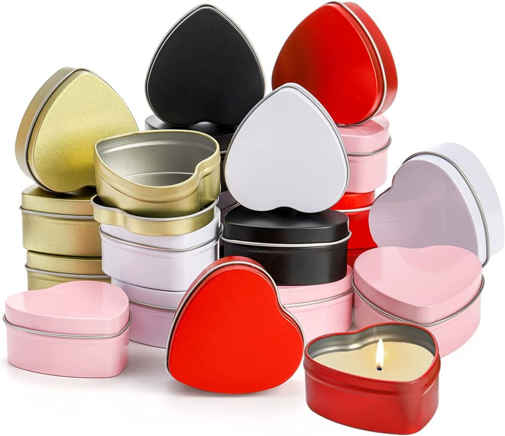Customized heart shape gift tin box