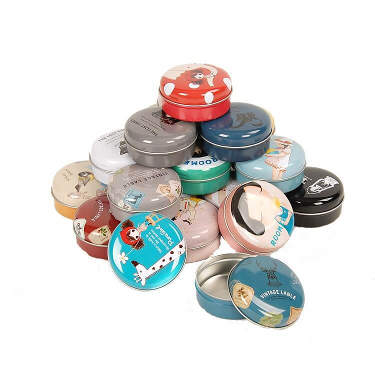 Wholesale mini mteal lip balm tin container for cosmetics storage