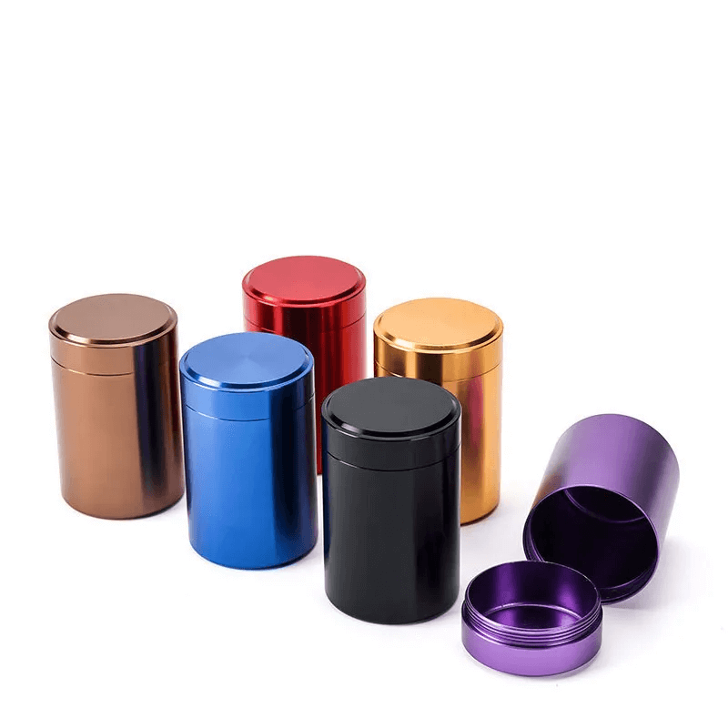 Custom empty aluminum jar 50g 100g 200g 300g tall tin tea storage can