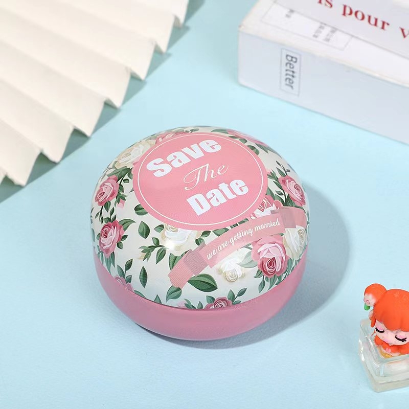 Custom wedding candy round tin boxes