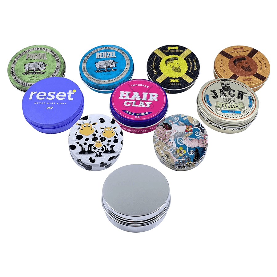 Round aluminum lip pomade tin jar pomade tin container