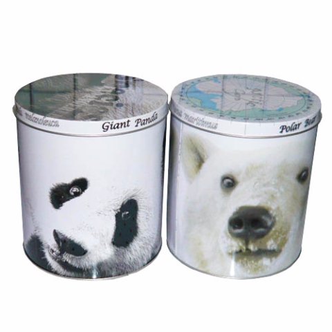 Custom round tin cans with fancy printing