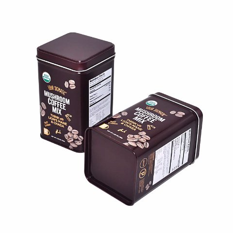 custom square coffee tin can package with printing