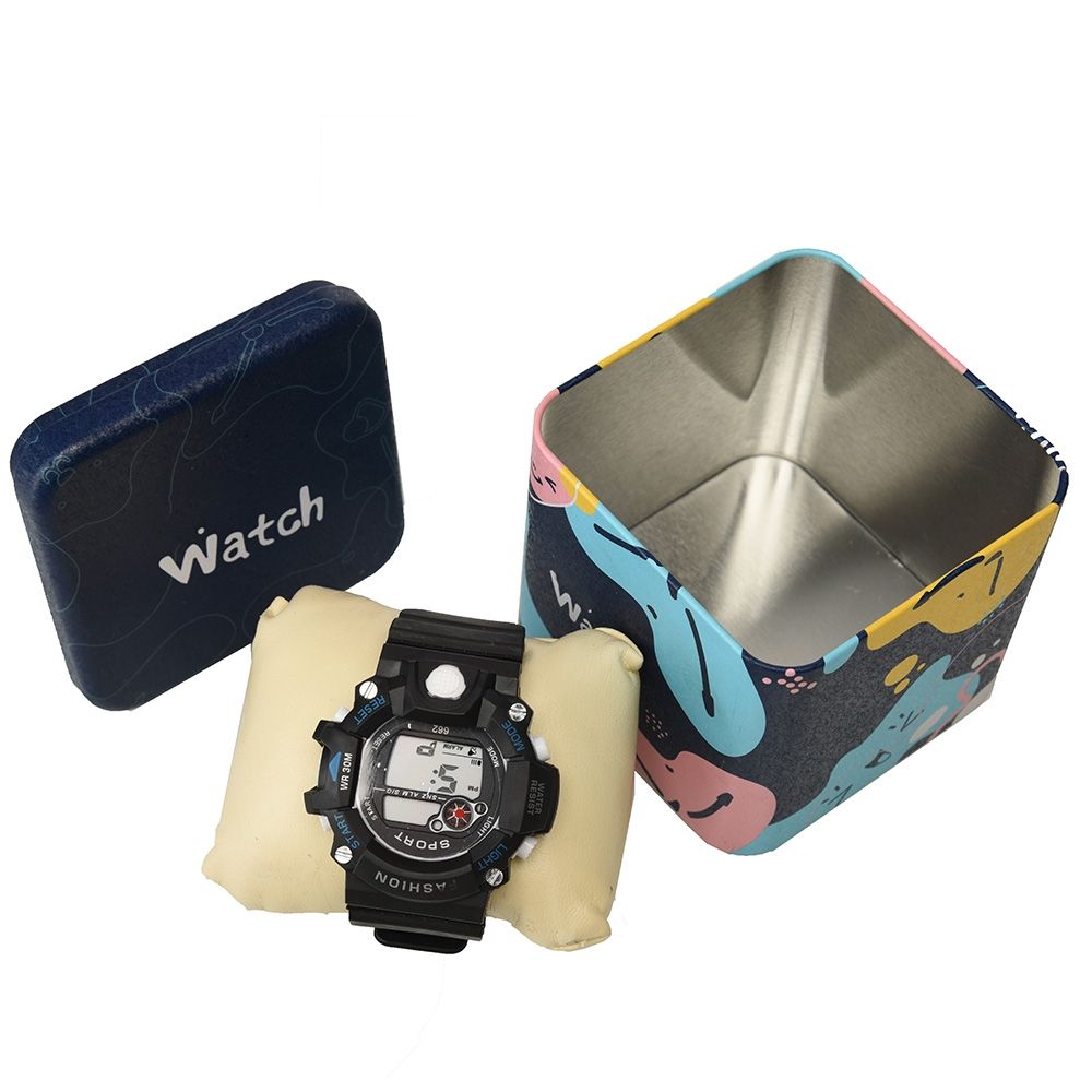 Factory price square watch tin box