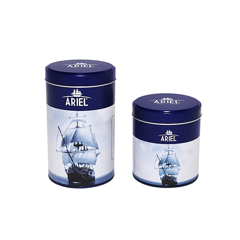 Wholesale printing design food grade round tin jar packaging metal gift box food tea coffee tin can /box/container with lid