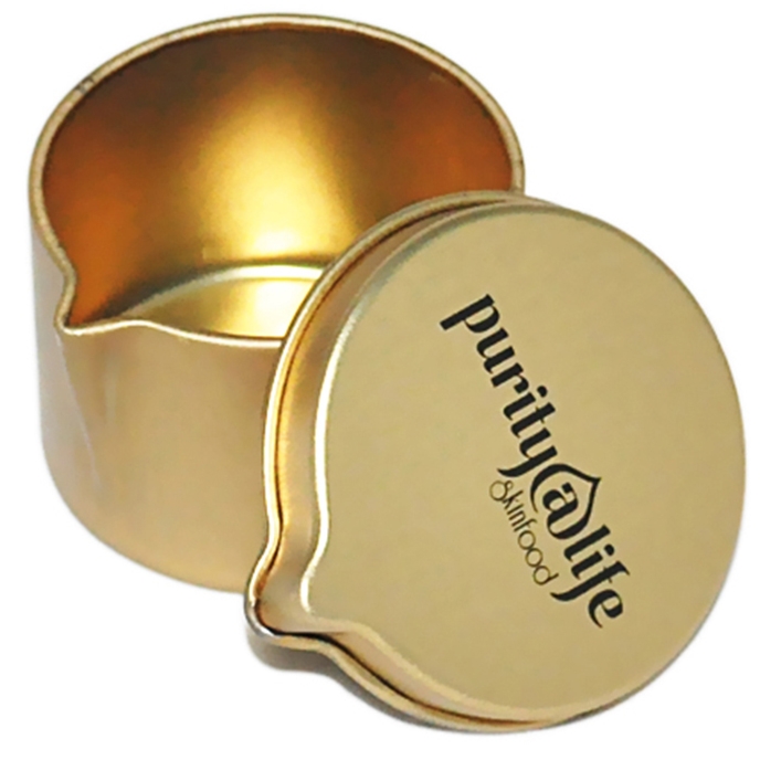 Massage candle tin can with spout lid
