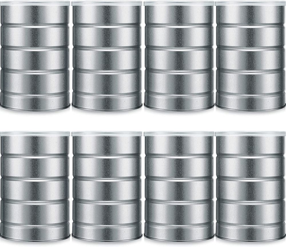 Empty Tin Cans with Lids Metal Can for Kitchen Storage Loose Leaf Tea Tin Containers Round Coffee Tin Metal Canister with Lid Tea Coffee Sugar Storage Packaging or Arts Crafts