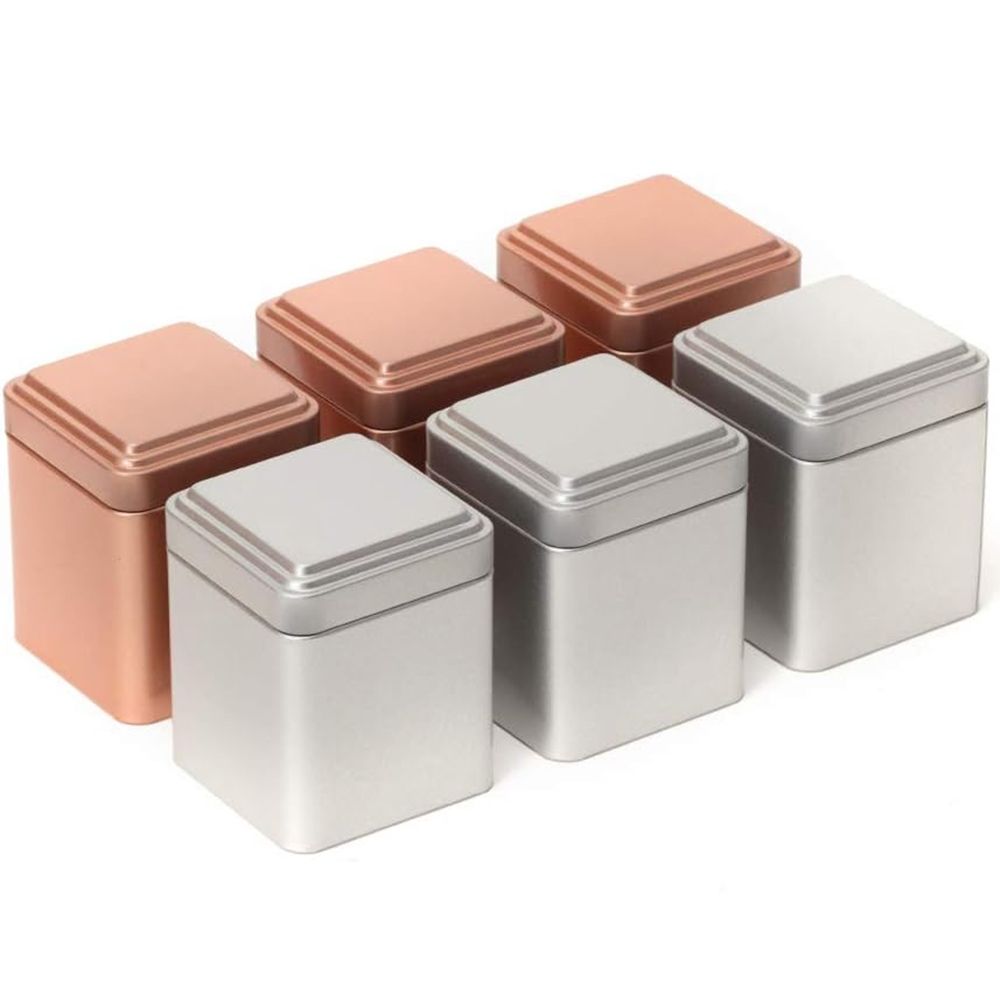 Small Kitchen Canisters for Tea Coffee Sugar Storage, Loose Leaf Tea Tin Containers