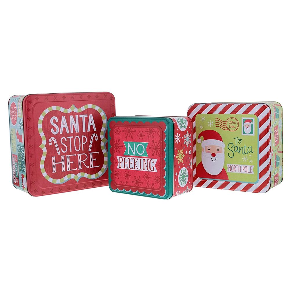 Christmas food safe empty tin can for cookies chocolate packing