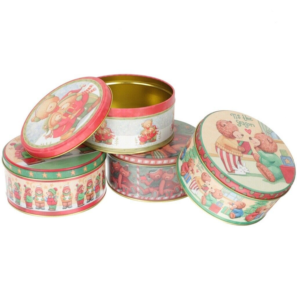 Food safe custom printing metal cookies tin can with airtight lids