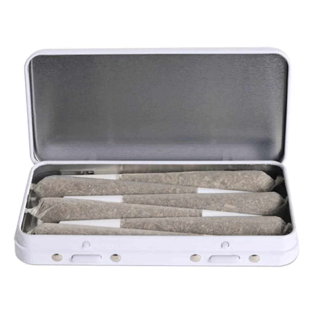 Custom rectangle metal pre roll child proof packaging tin tobacco tin box