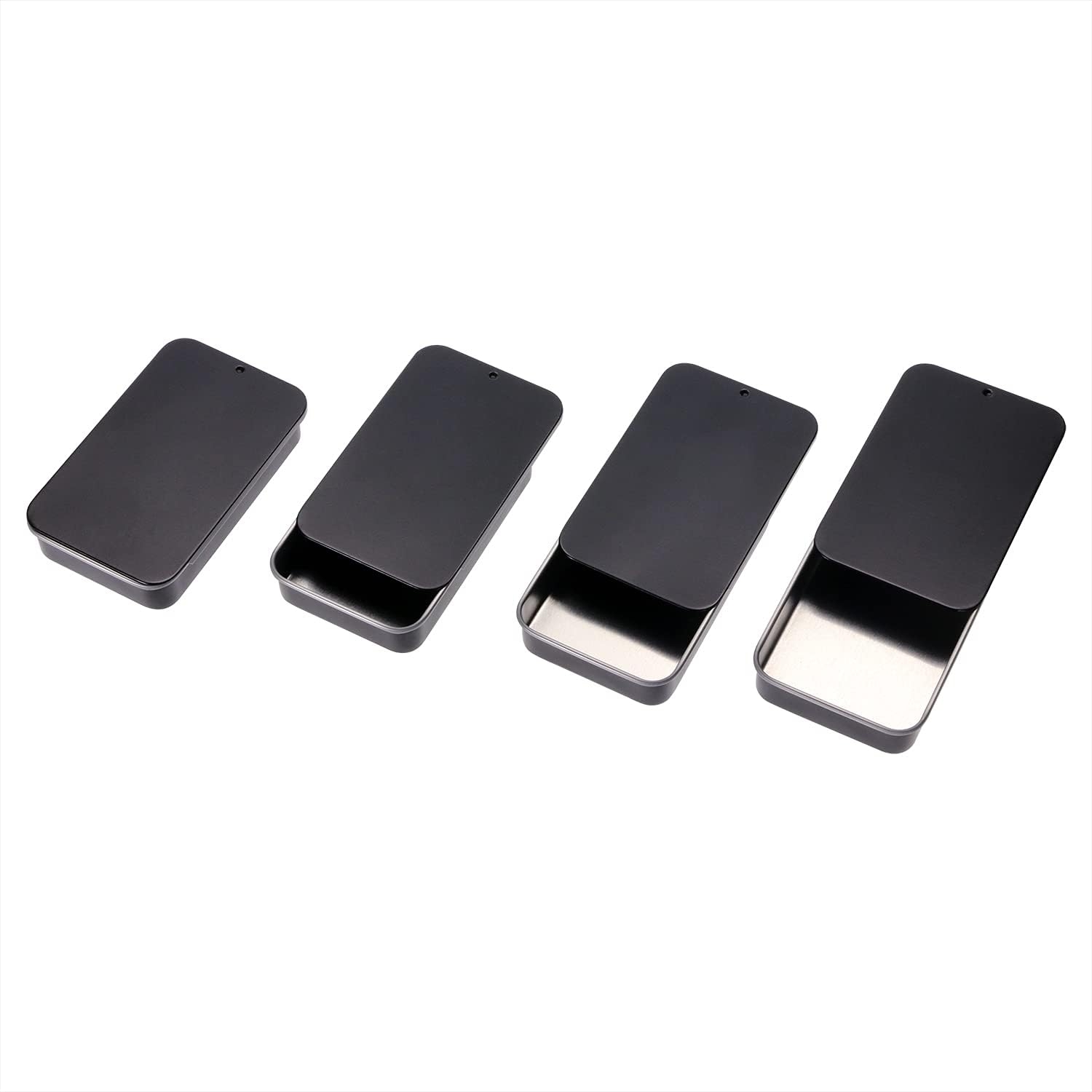 Mini Metal Slide Top Tin Containers, Sliding Cover Push-Pull Tin Box,Portable Slide Cover Storage Box for Wedding Jewelry Lip Balm Container Cosmetic Organizer