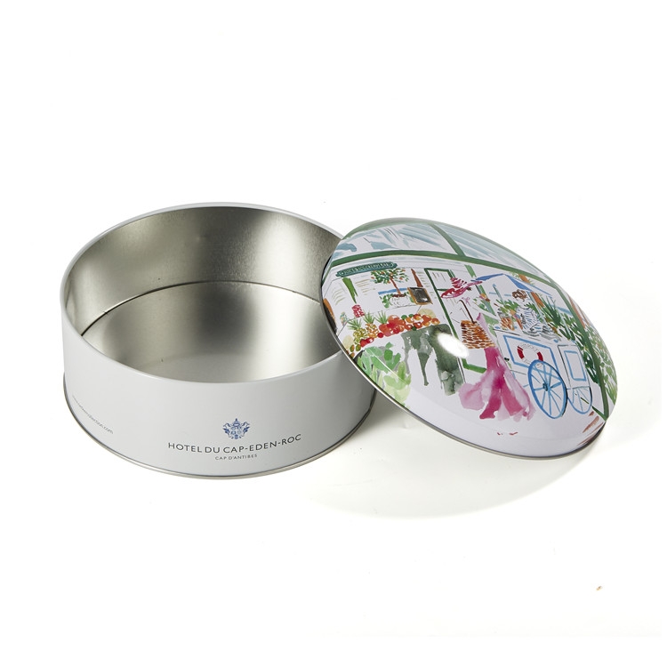 Custom round shape cookie biscuit tin container for food storage