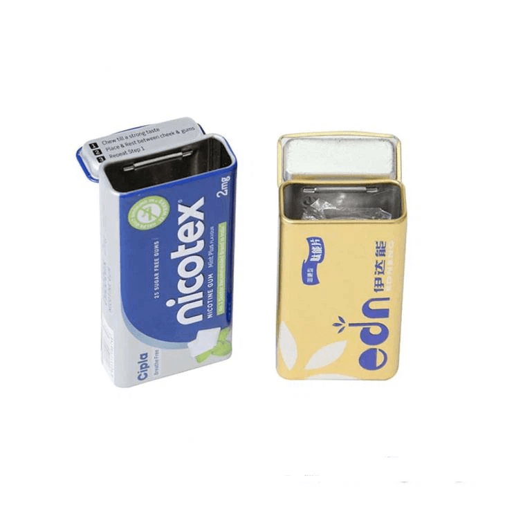 Custom hinge lid metal flip top storage tin hinged flip top tin box
