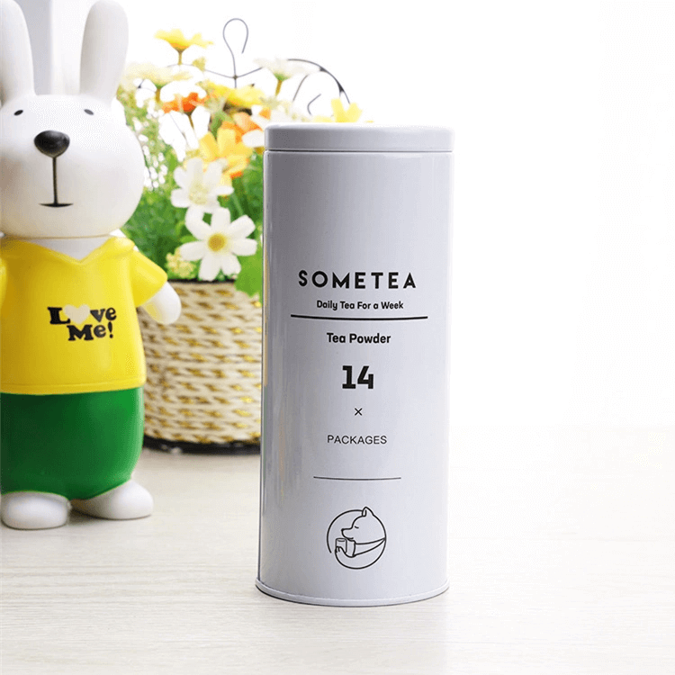 Custom printing cyclinde metal tea cooffee bean tin packging cnasiter with airtight lid