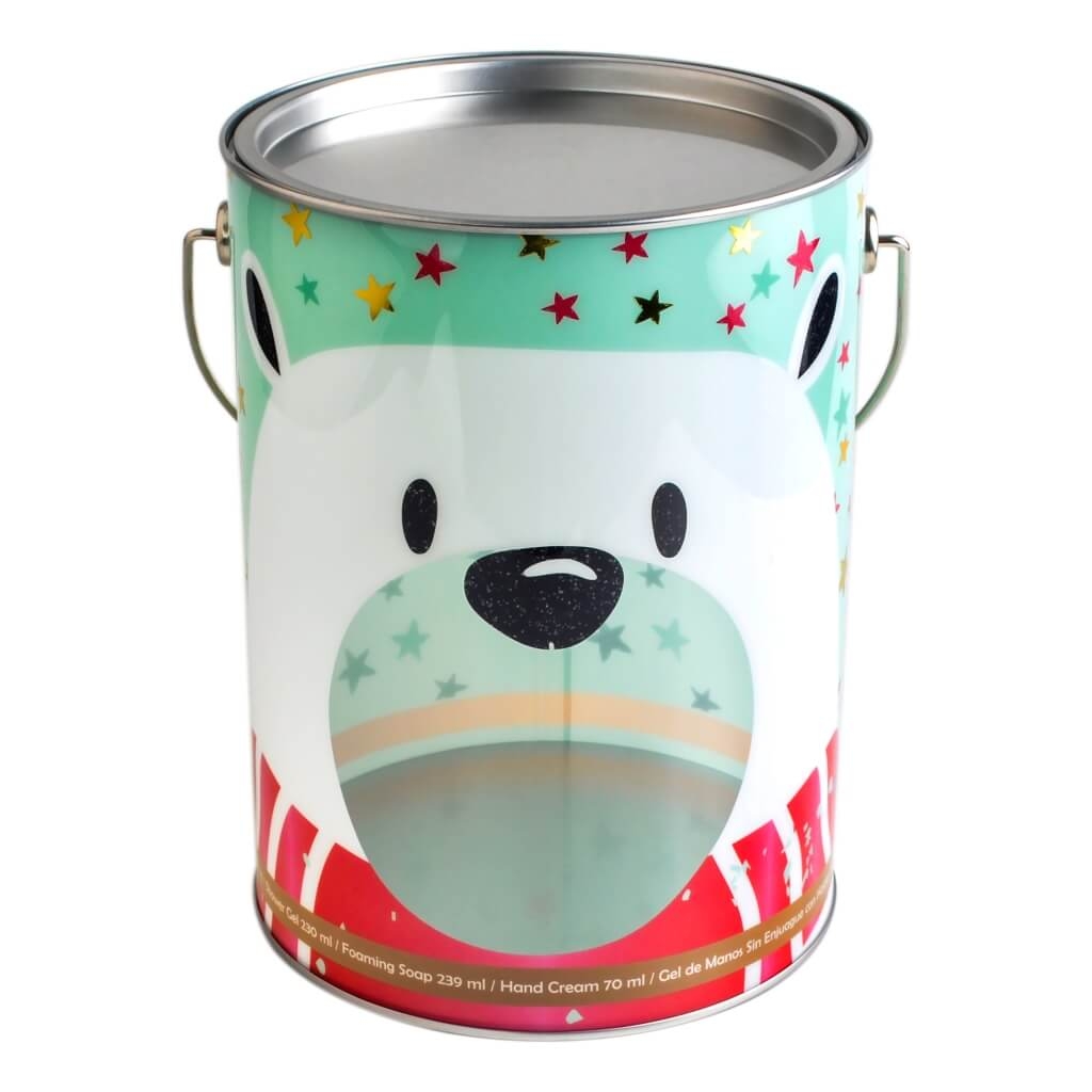 Clear PET box tube with tin lid and bottom PET box