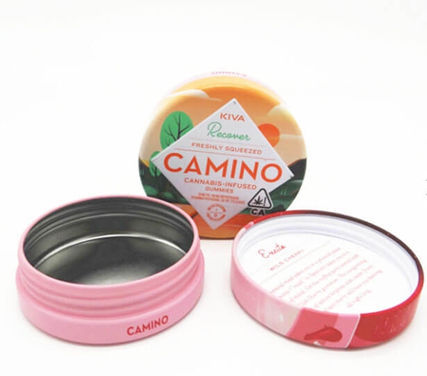 Custom round shape mints candy food packaging tin box