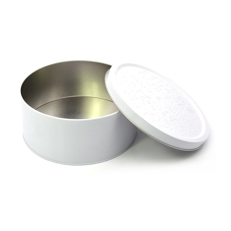 Wholesale Round Metal Custom Embossed Cookie Tin Packaging Metal