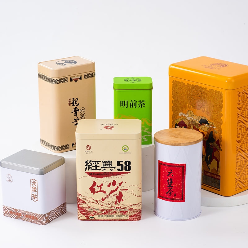 Wholesale Square Tea Container Tin Gift Box Packaging Metal Tin Box for Cookies Candy Chocolate Tea Coffee Food Tin Can