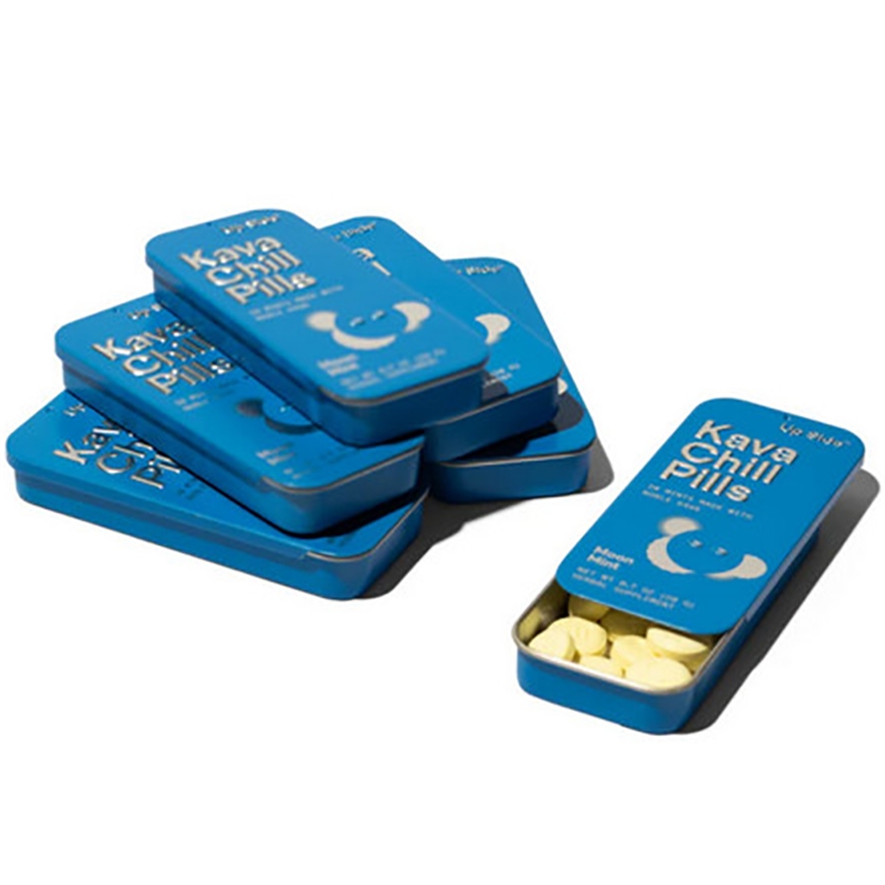 Custom embossed small flat sliding tin metal chewing gum candy tin case with slide top