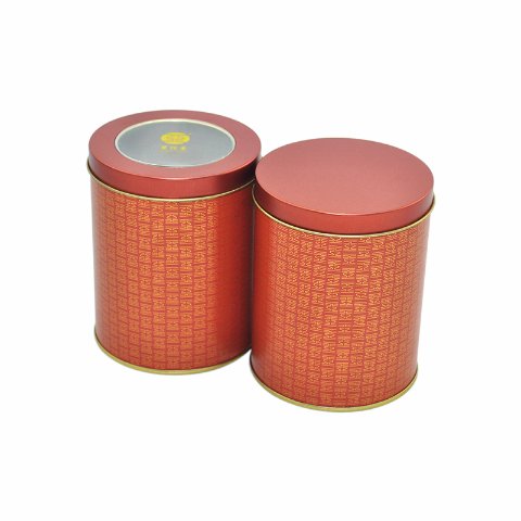 custom round tin box with plastic window