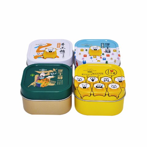 Custom square candy tin can package